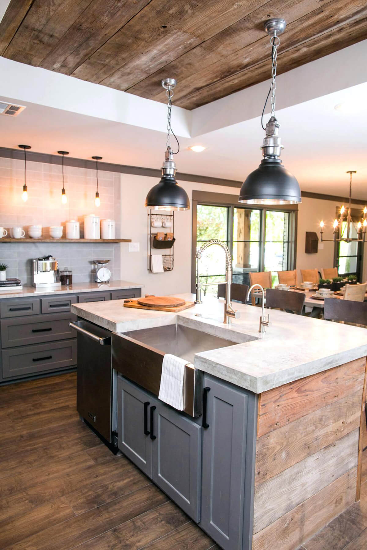 Grayscale Shiplap Cabinets with Rustic Vibes