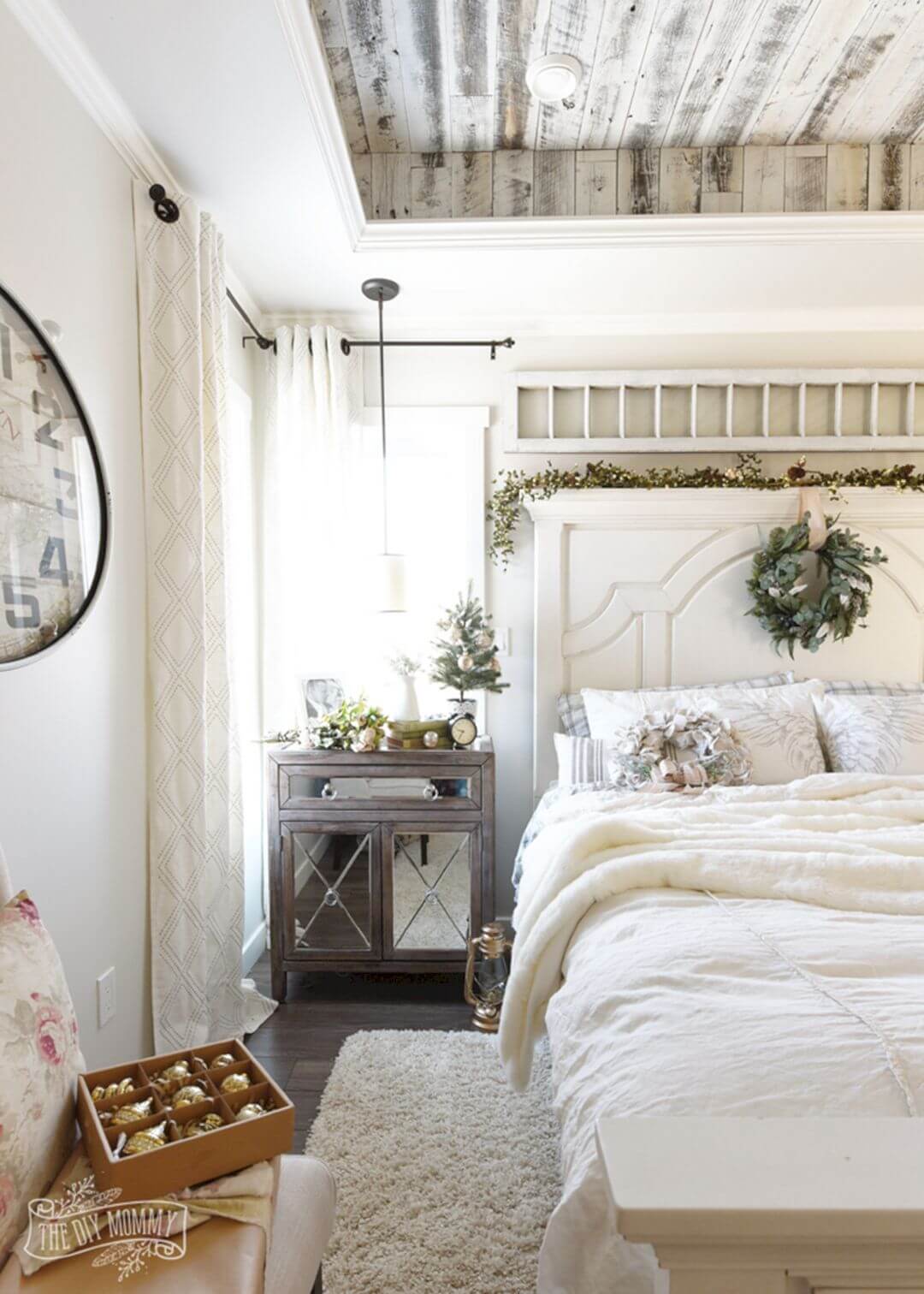 All White Bedroom Farmhouse Style