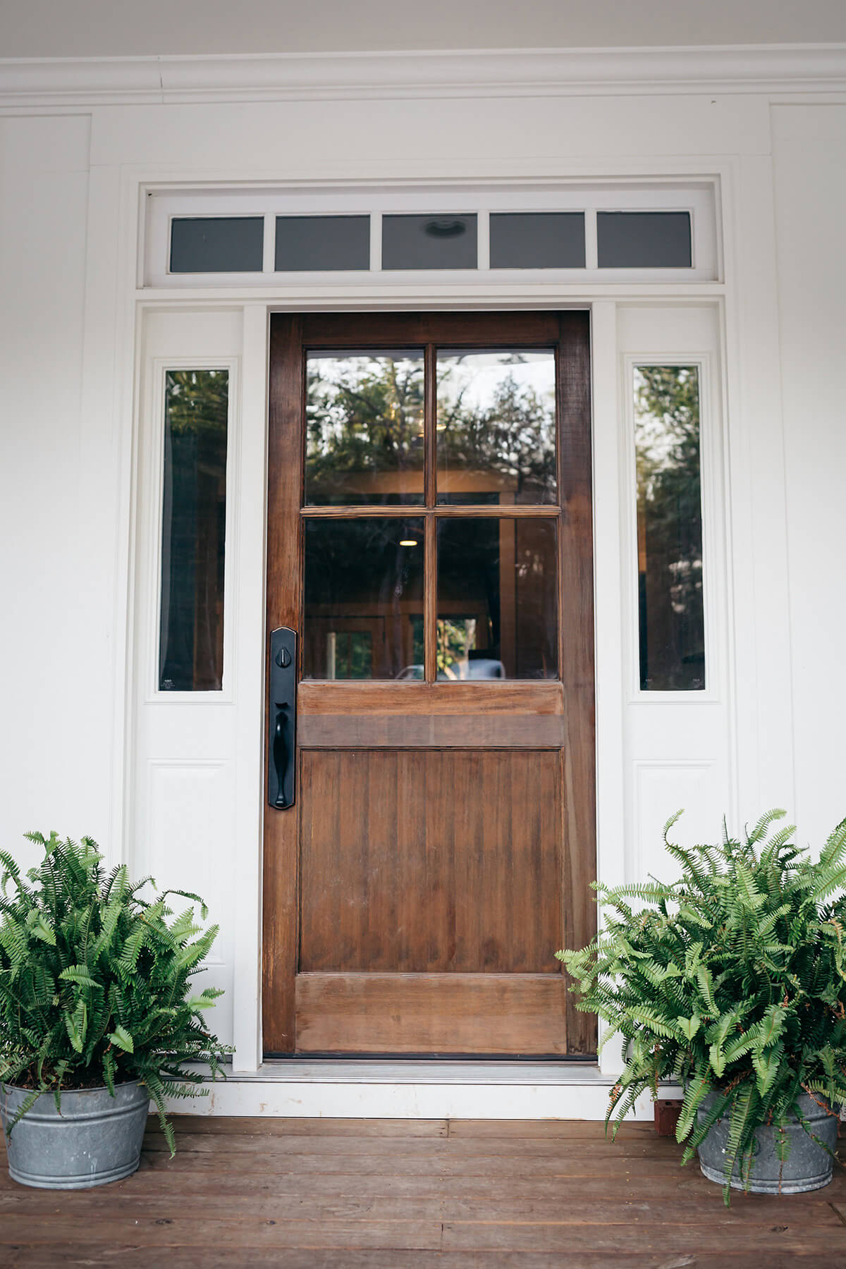 Rustic Wood Panelled Farmhouse Front Door Ideas