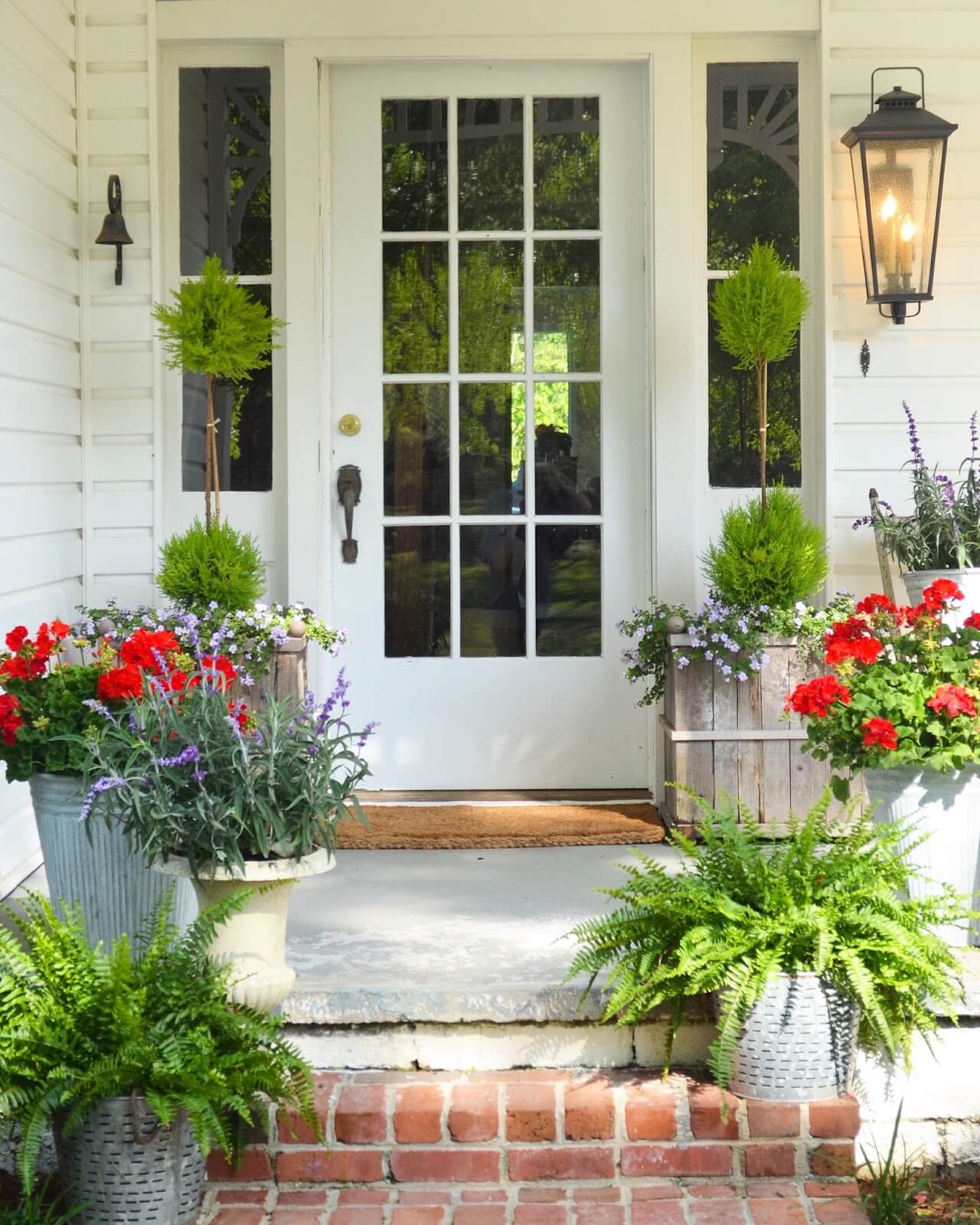 Big Windowed White Front Door