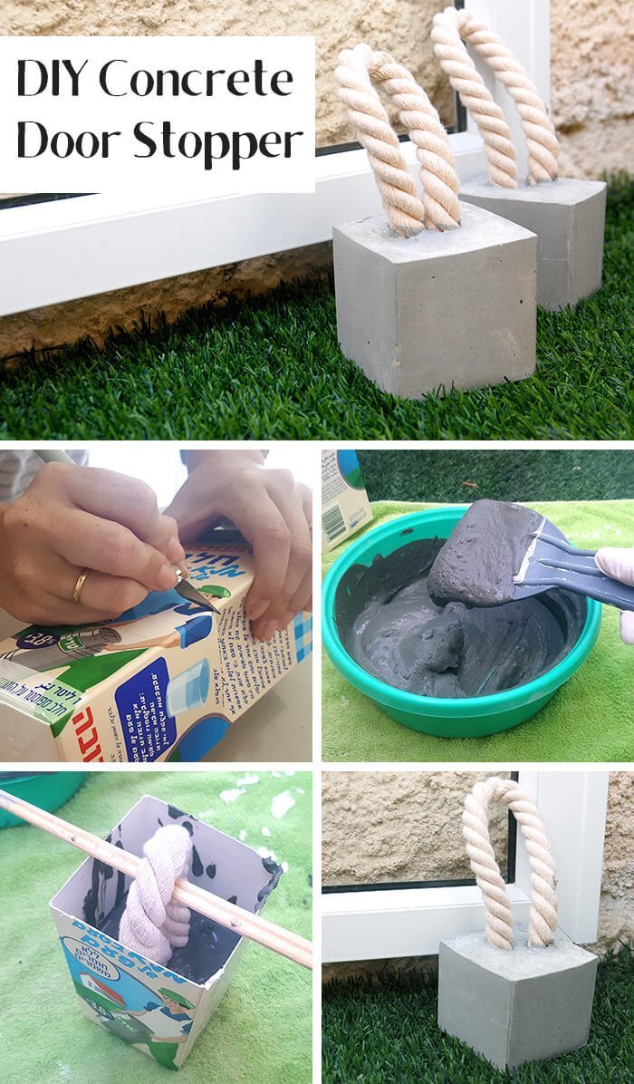 Concrete Door Stopper Backyard DIY