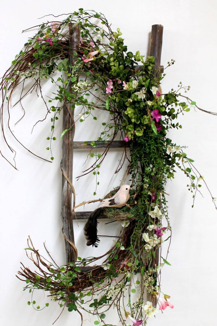 Rustic Window Pane with Flowers and Greenery