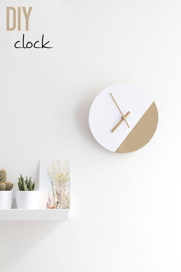 Two Tone Minimalist Clock Face