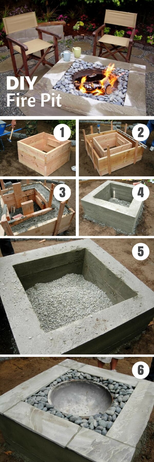 Simple DIY Backyard Concrete Fire Pit