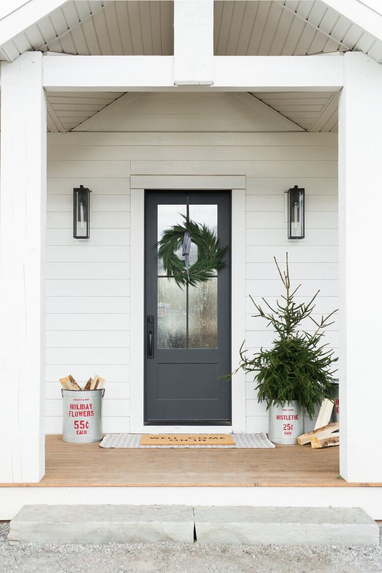 Matte Black Glass Windowed Front Door