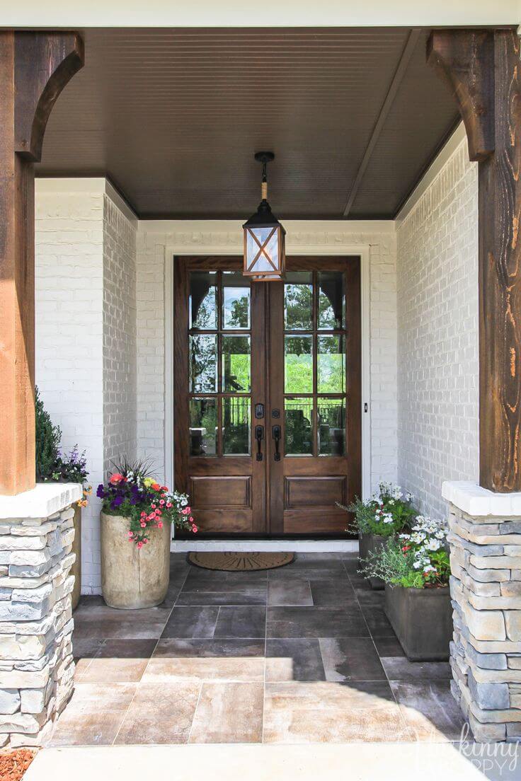 Rustic Chic Mirrored Front Door