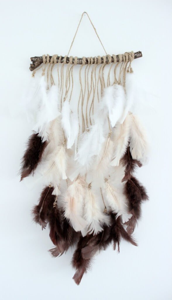 Tribal Feather and Twig Wall Hanging