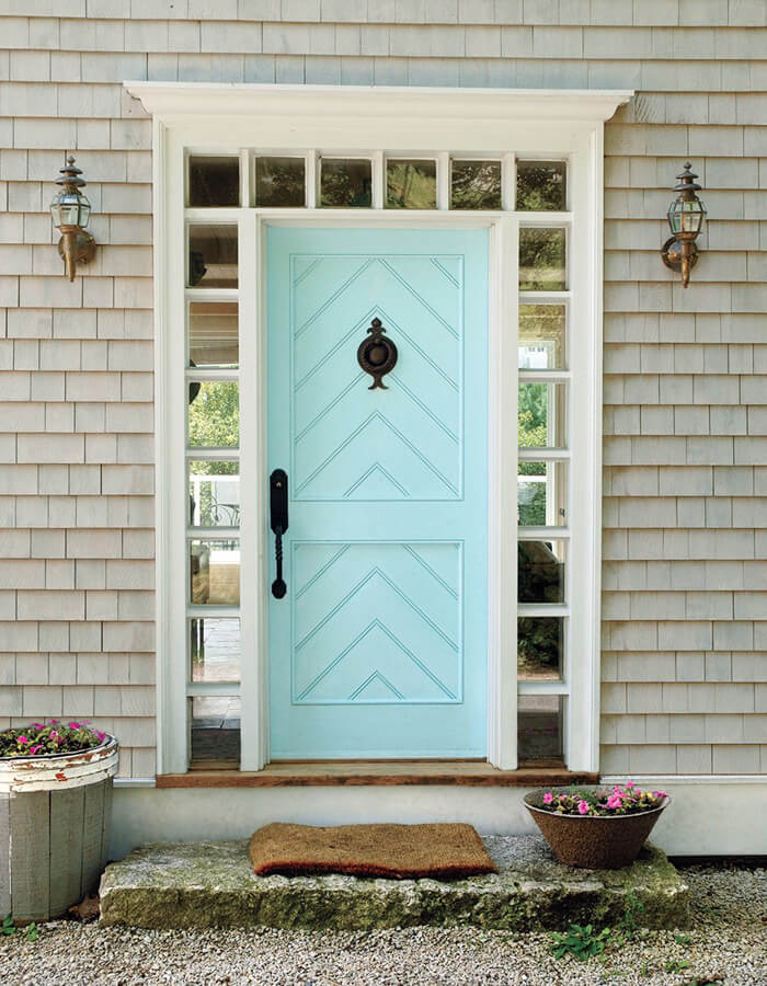 Bright Blue Patterned Front Door