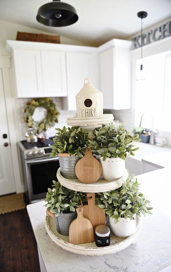 Distressed White 3-tiered Herb Garden