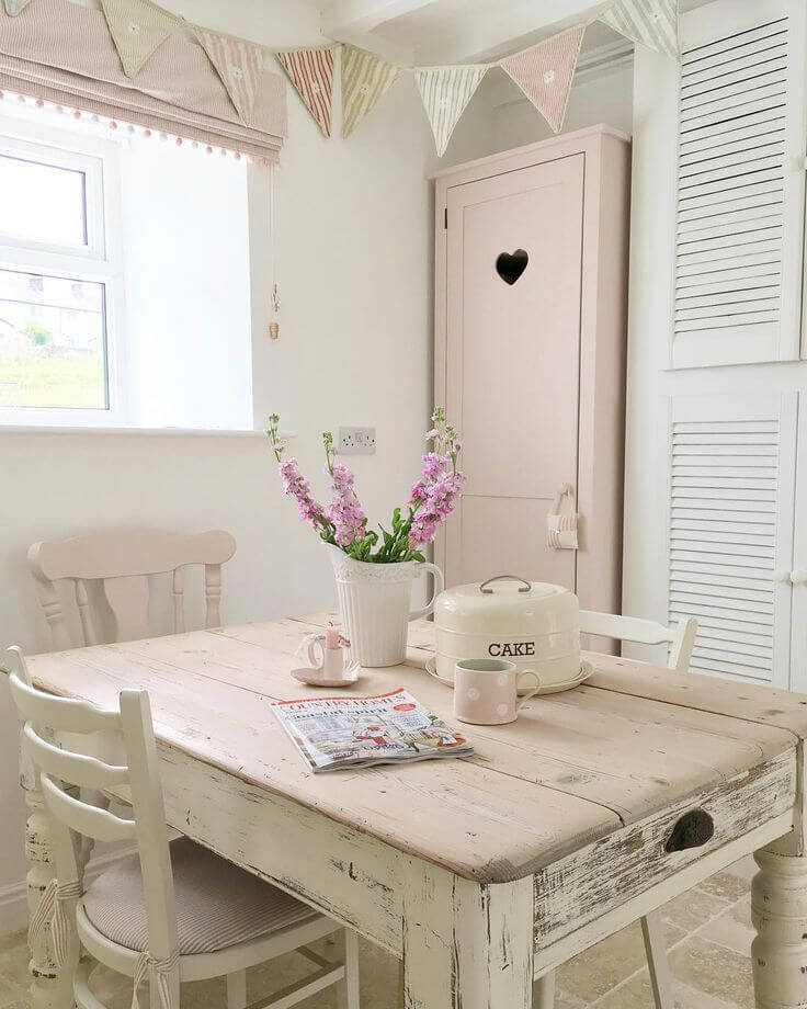 Blush Tabletop and Accent Cabinet