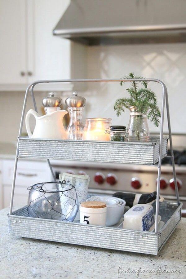 Galvanized Ladder-style Kitchen Organizer