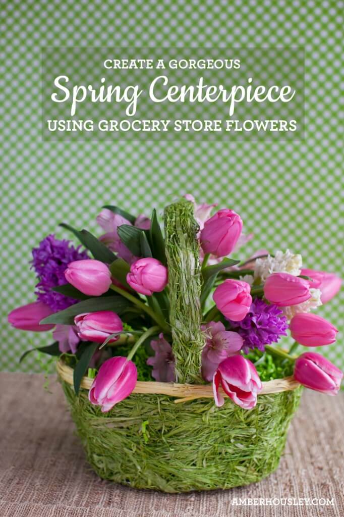 Tulips in a Grass Basket