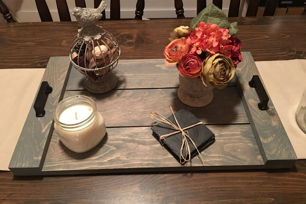 Wood Door Panel Tray with Handles