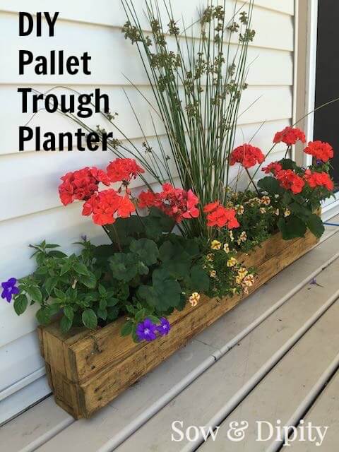 Beginner-Friendly Pallet Wood Trough Planter