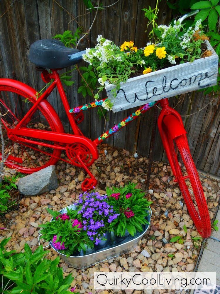 Painted Bicycle with a Handle Box