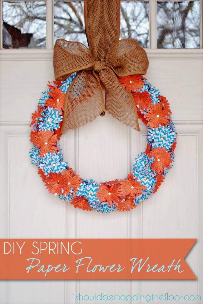 Bright Cutout Paper Flower Wreath