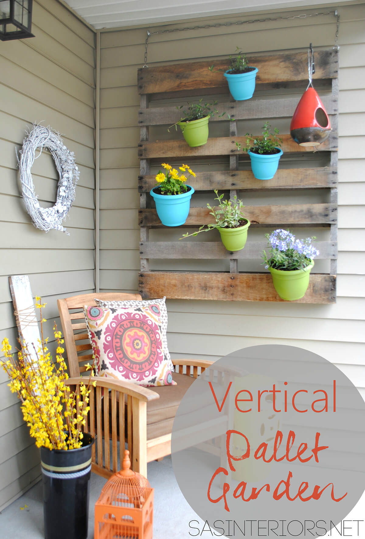 Porch Pallet and Pots Wall Art