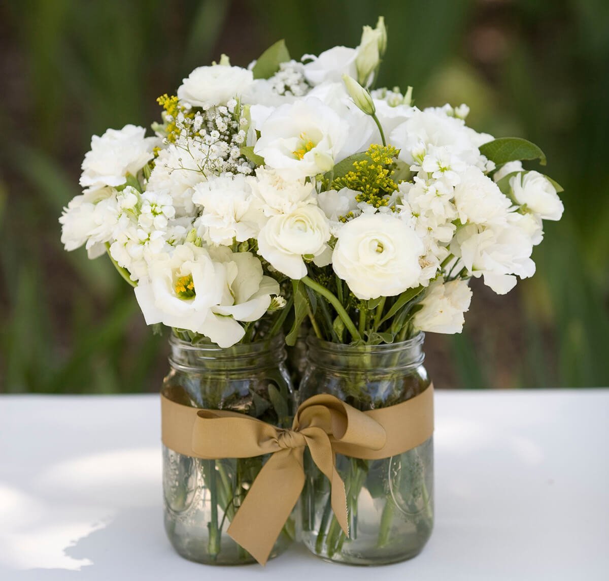 Two Mason Jars Tied Together