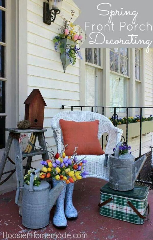 Wellies Bouquet and Galvanized Watering Can Vases