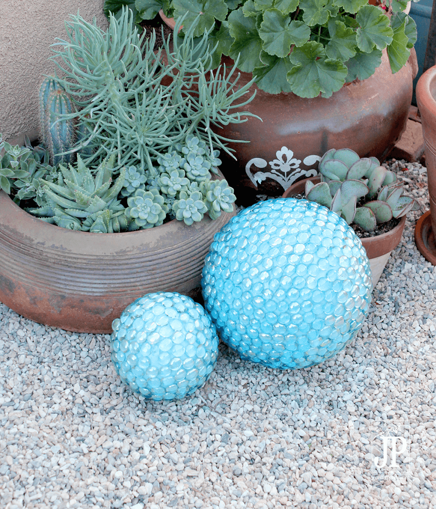 Glass Stones Glued to Spheres