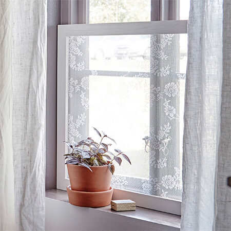 Pretty Lace Privacy Windows for Pennies