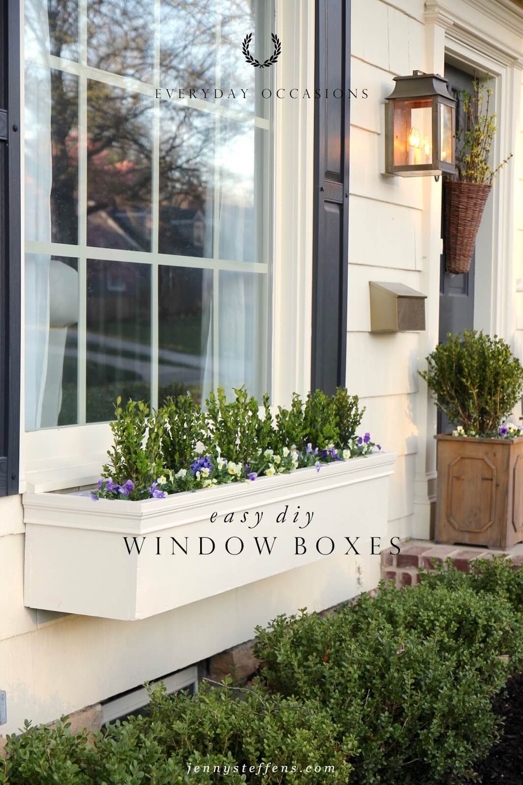 Neutral Window Box Painted to Match the House