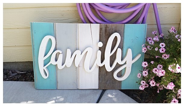 Distressed Painted Wood Word Sign