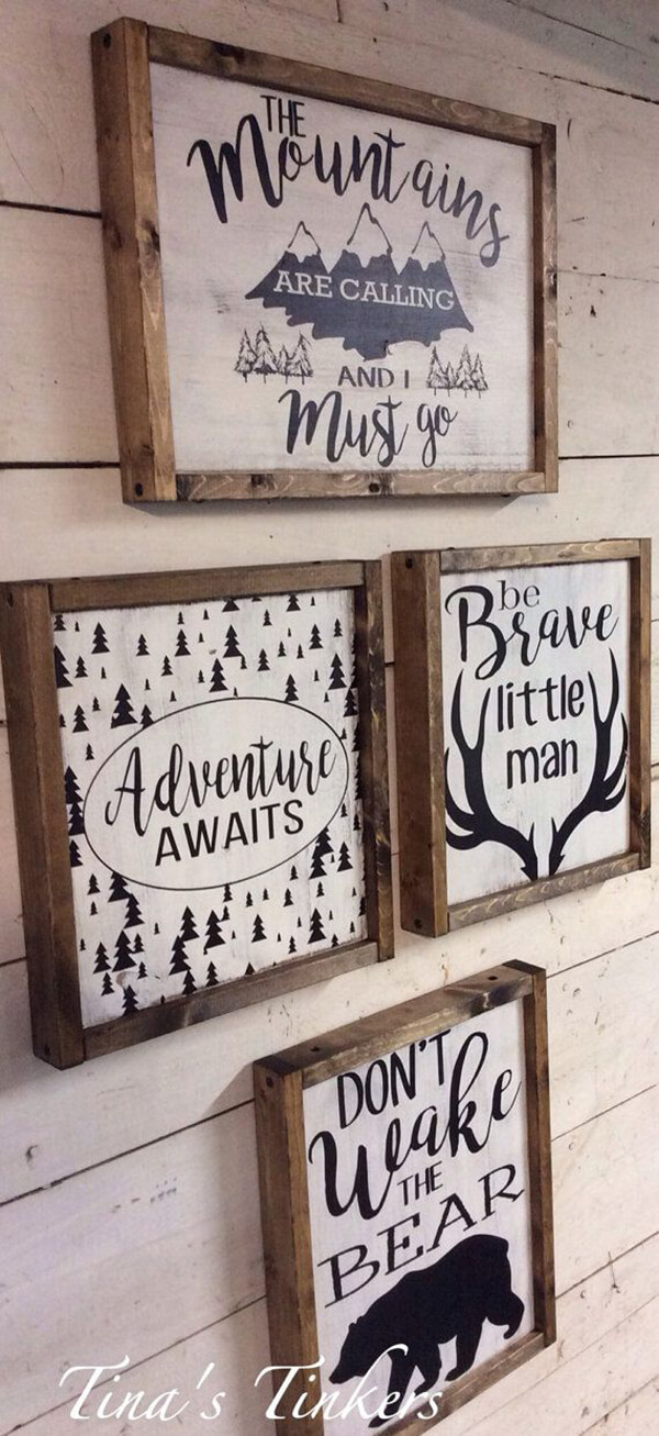 Rugged Sayings in Wooden Frames