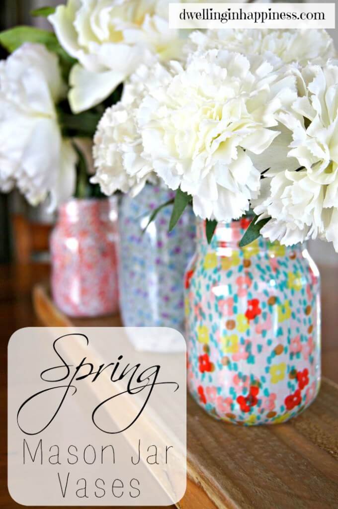 Pretty Flower Filled Mason Jars