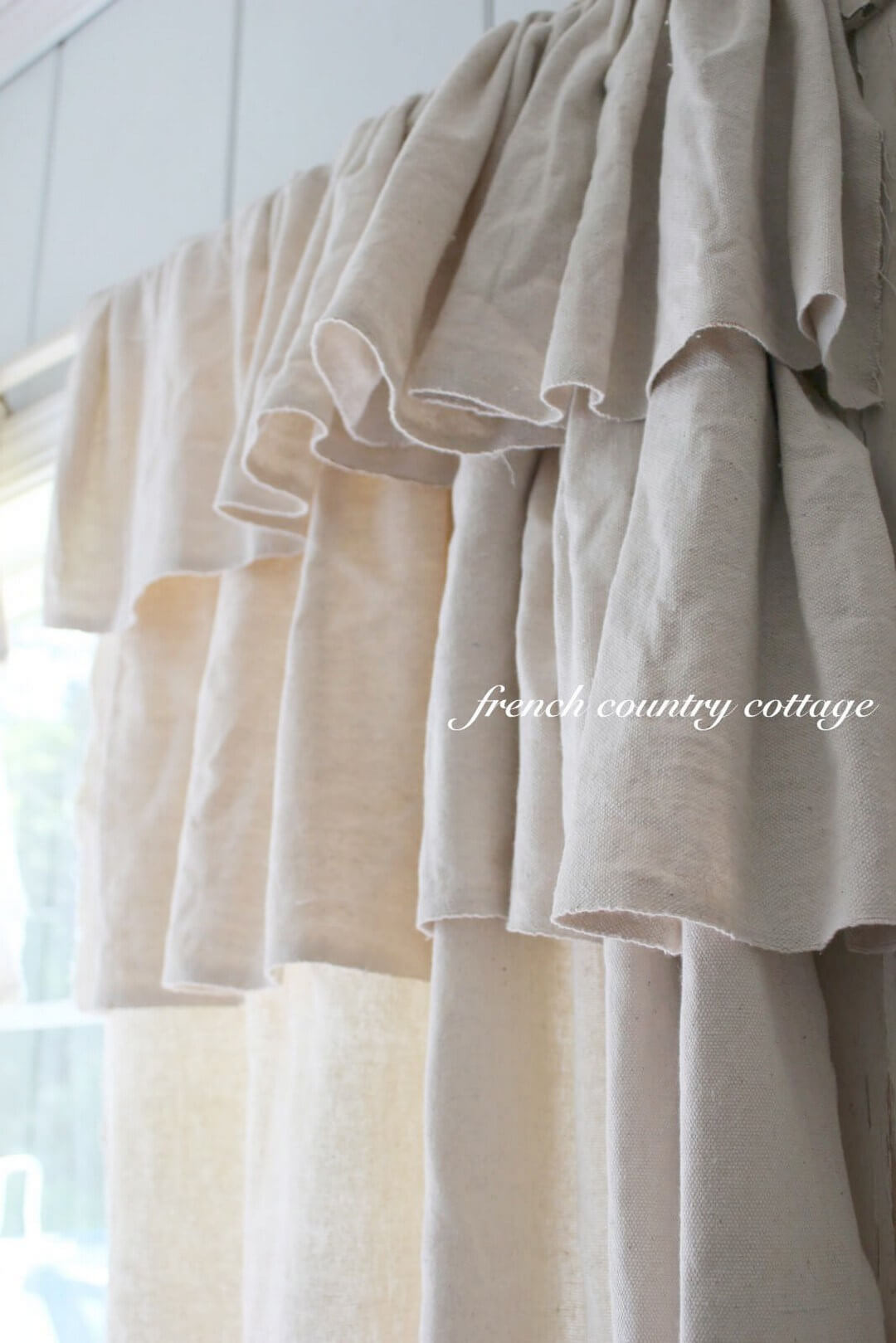 Ruffled Off White Curtains with Layers