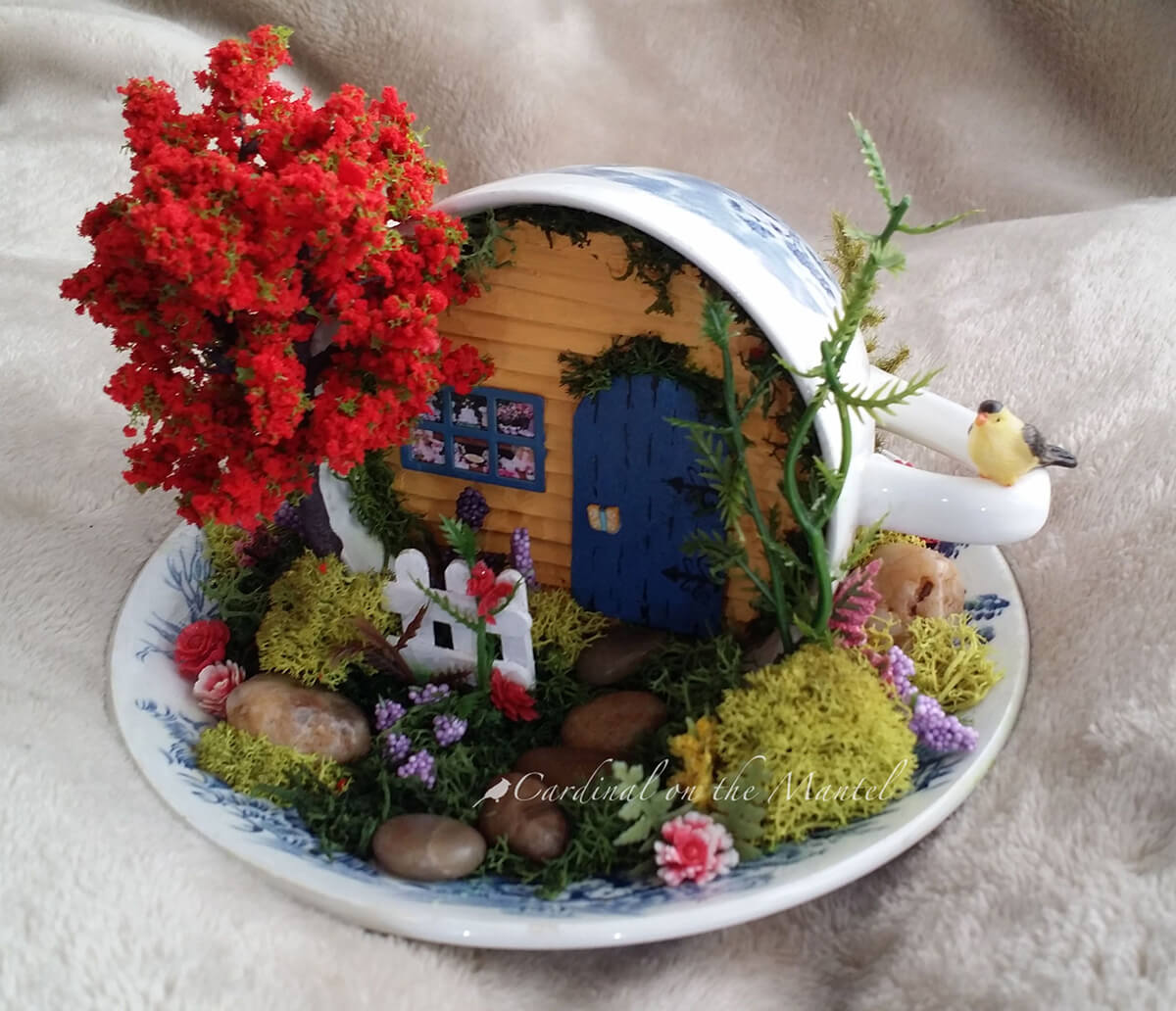 Tiny Flowers and Tree Offset Cozy Cottage