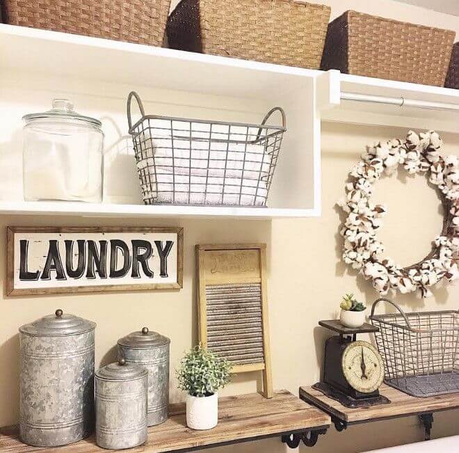 Display with Old Canisters and Washboard