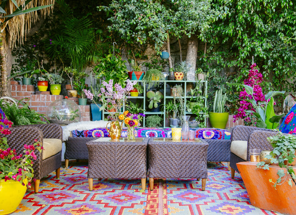 Vividly Colorful and Whimsical Seating Area