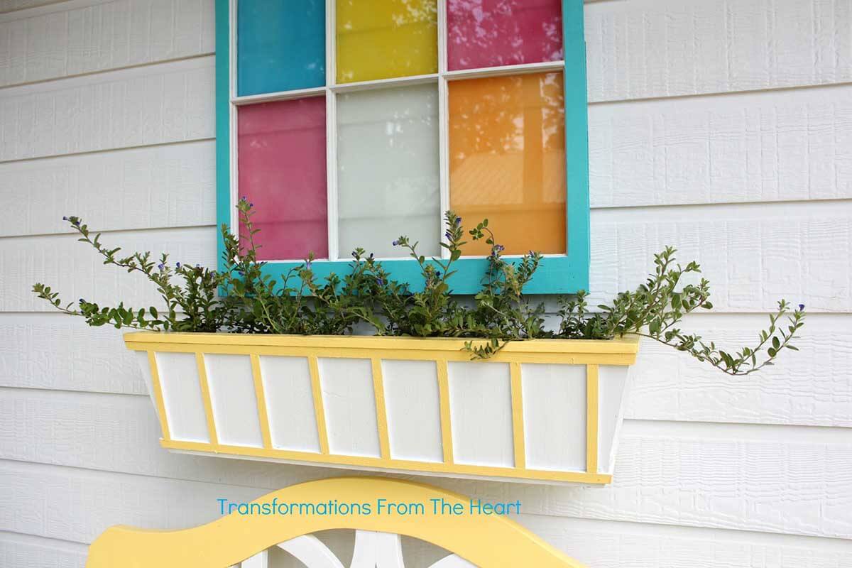 Pretty Yellow and White Striped Window Box