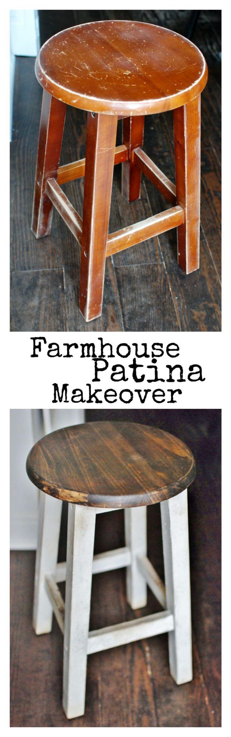 Refinish a Stool with Pretty Patina