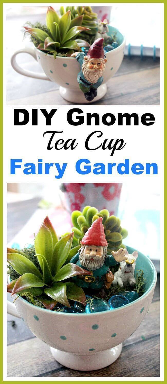 Gnomes Hanging Out in Teacup Gardens