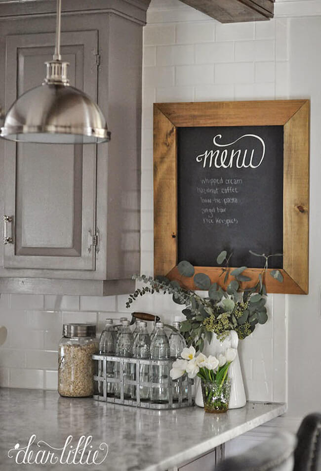 Rustic Menu Board on the Wall