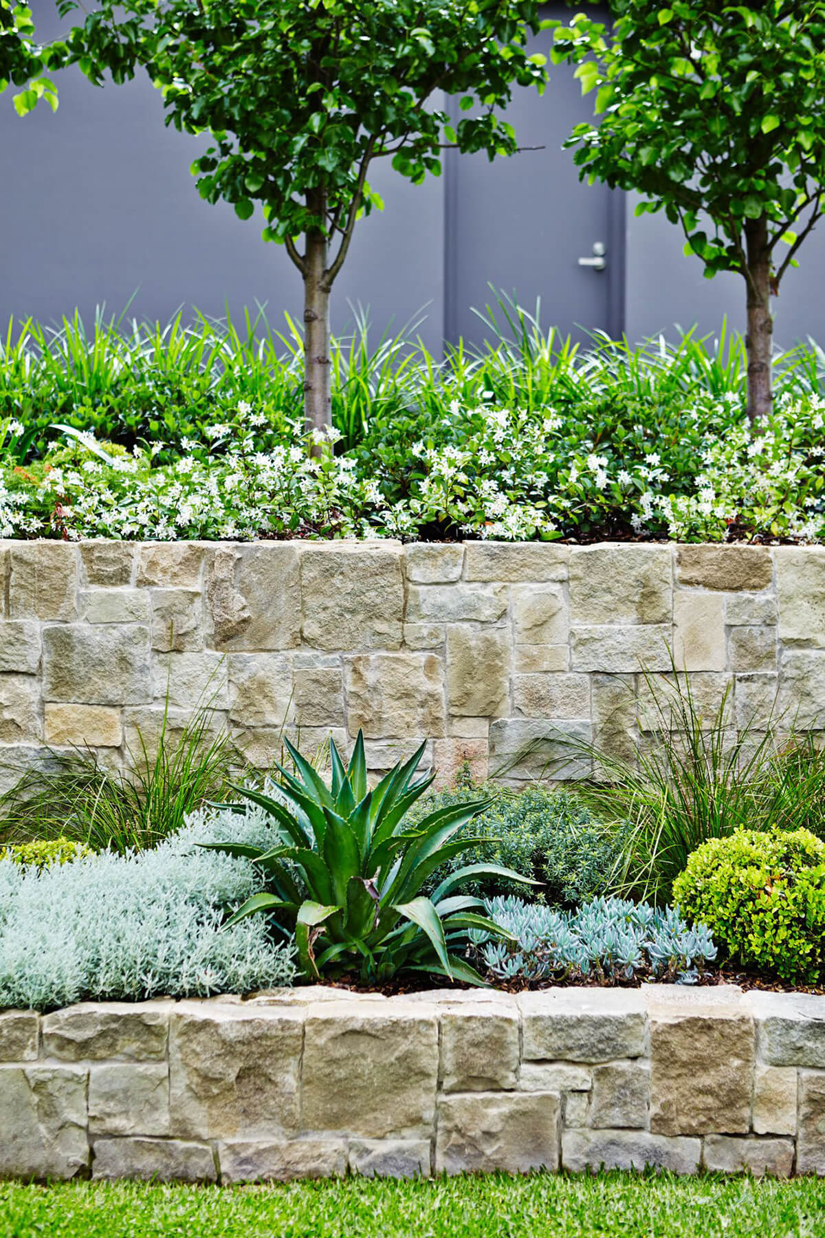 Rough Stone Tetris-Style Garden Wall