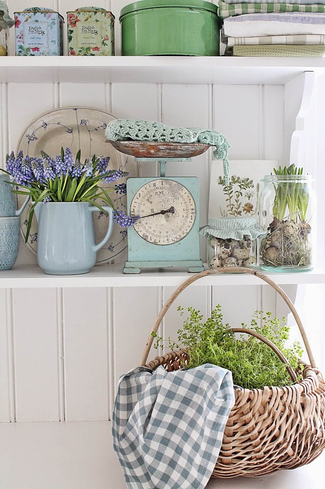 Large Woven Basket with Herbs