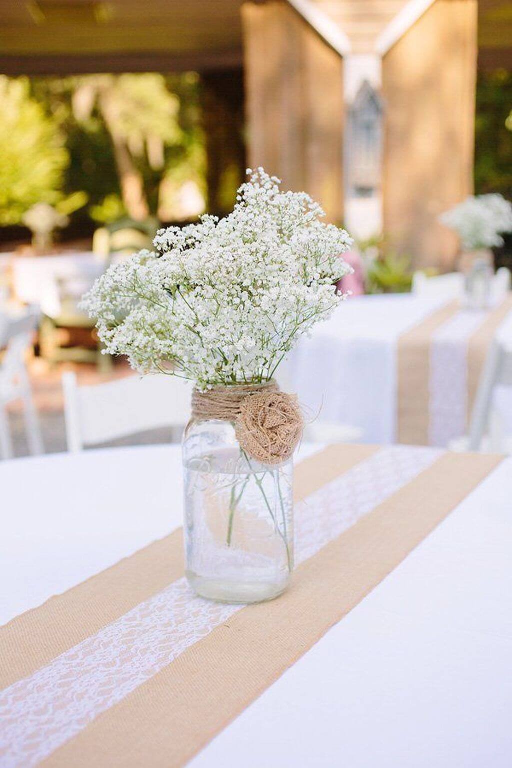 Basic Mason Jar with Burlap Bow