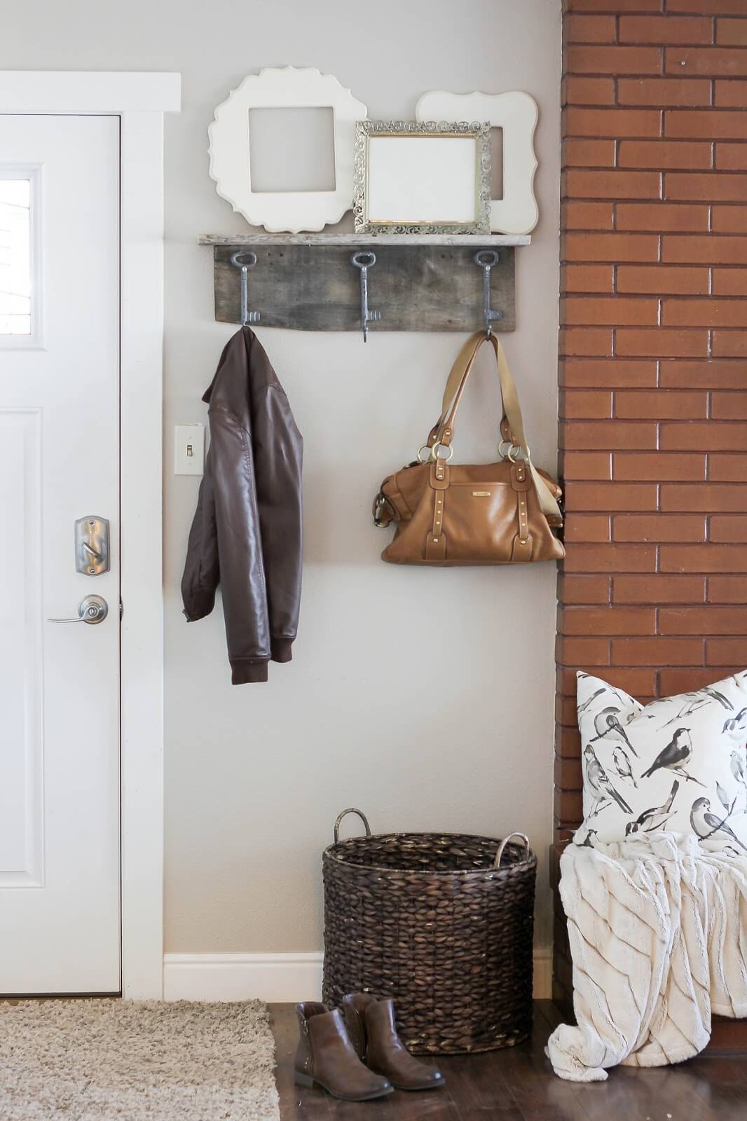 Make a Wall Shelf with Oversized Key Hooks