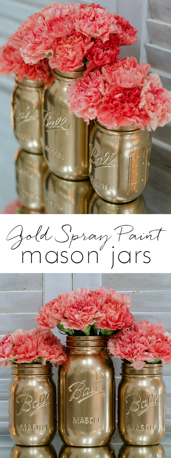 Spray Paint Mason Jars Gold