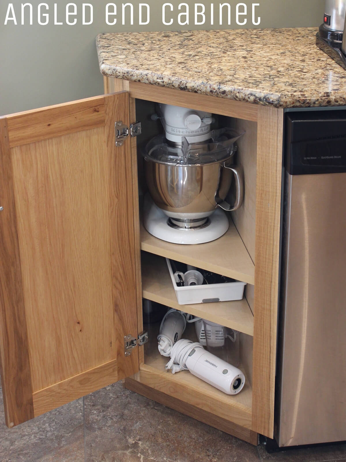 Angled End Cabinet for Appliances