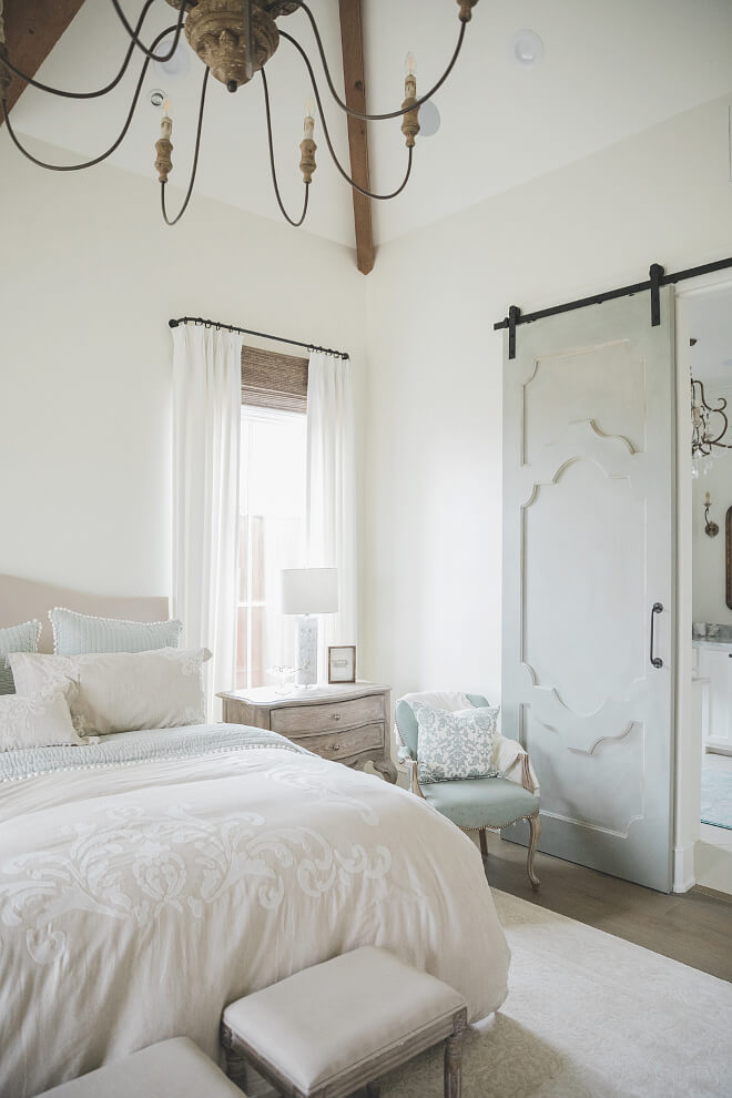 White Bedroom with Pale Blue Accents