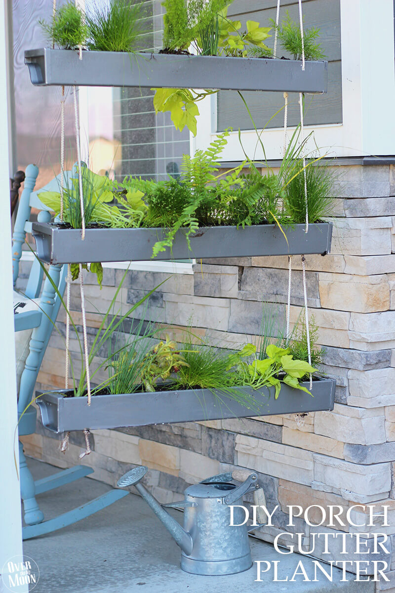 Make Your Own Hanging Gutter Planter