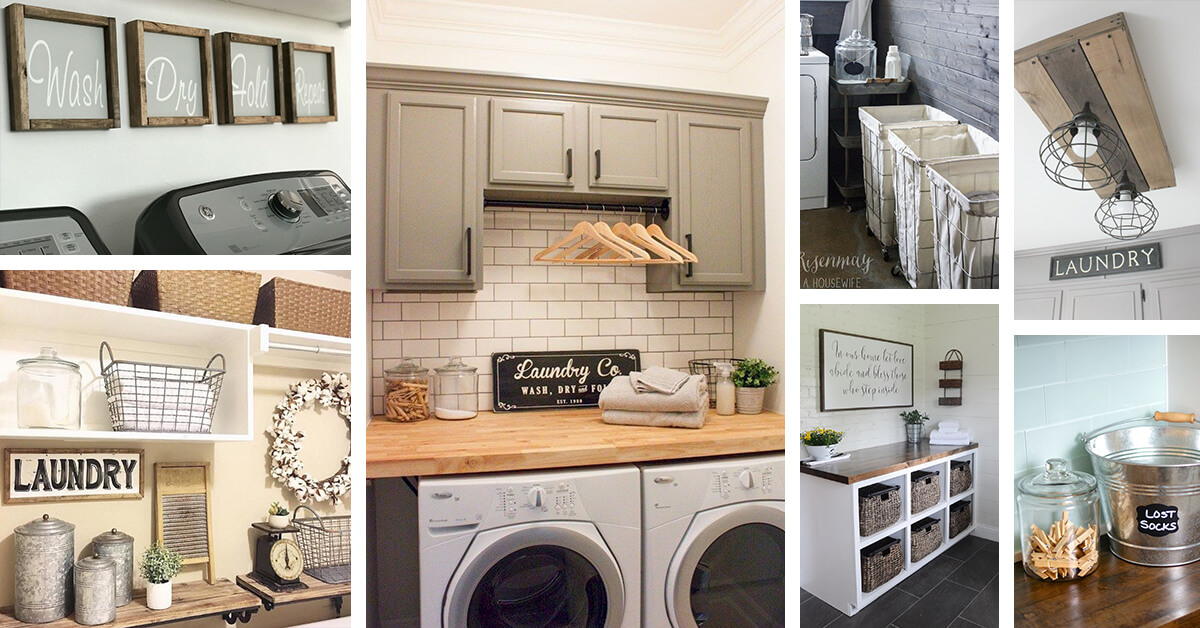 Featured image for “60 Farmhouse Laundry Room Ideas to Organize Your Laundry with Charm”