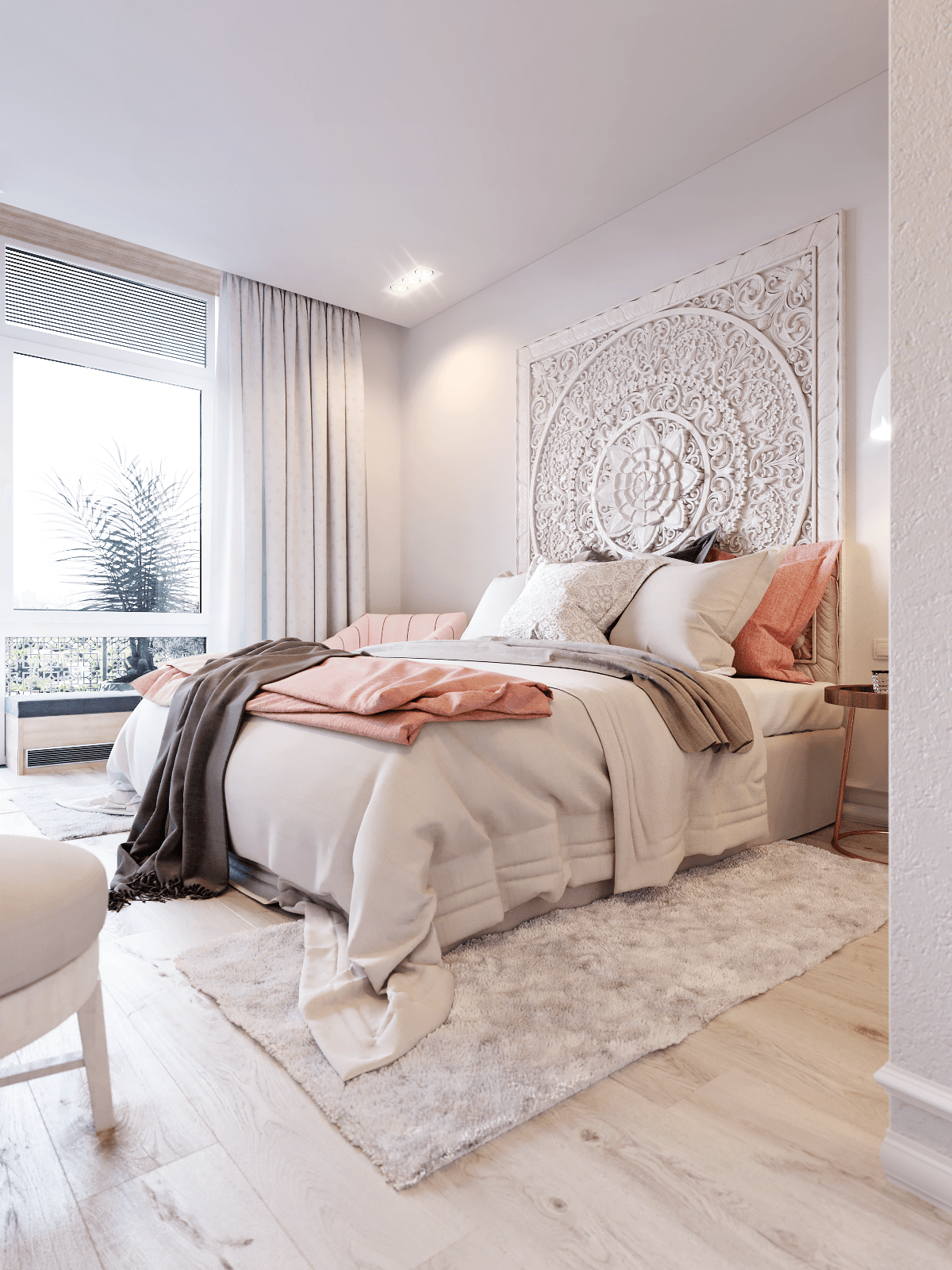 Pure White Grand Mandala Headboard