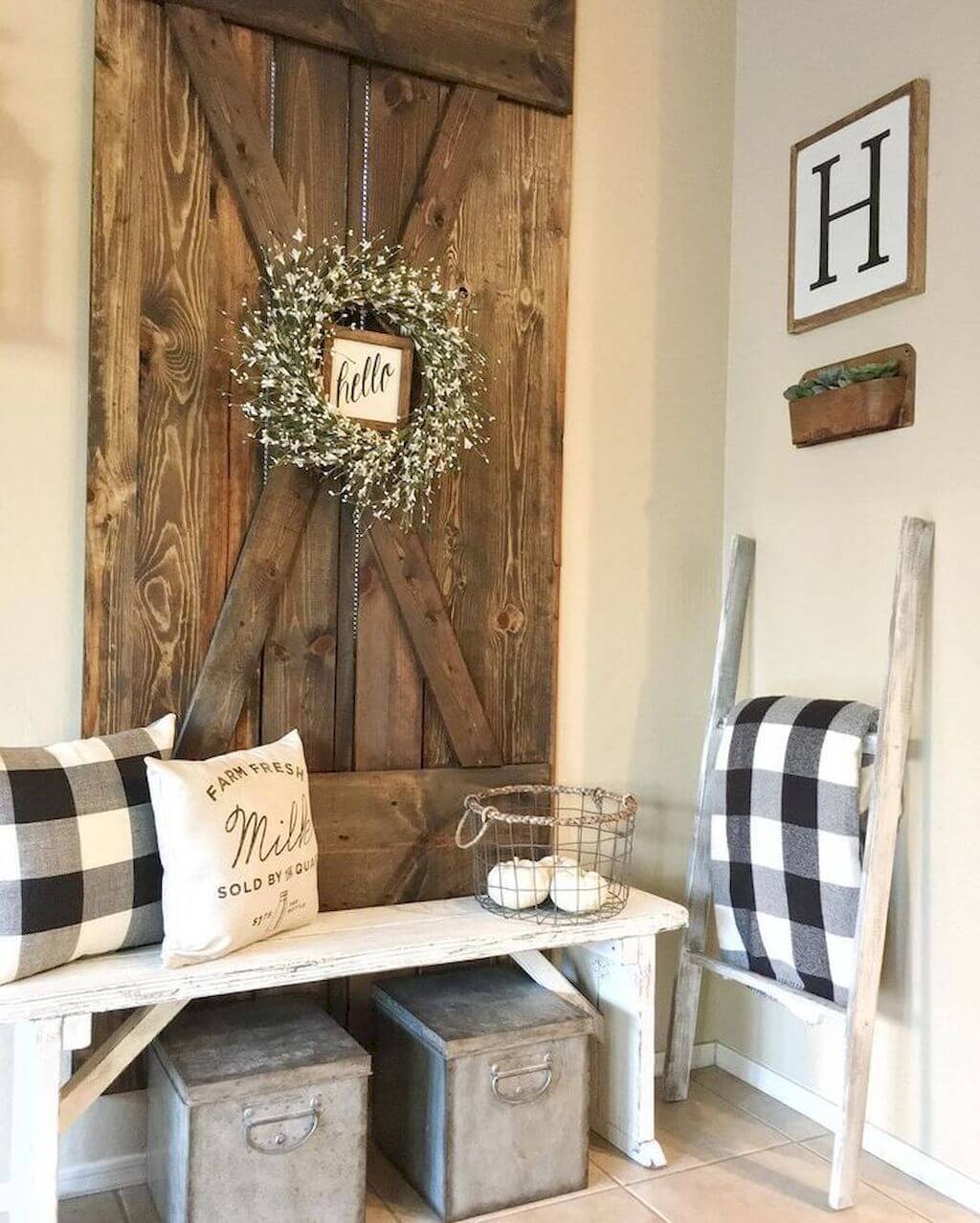 Rustic Hello in Barn Door Style