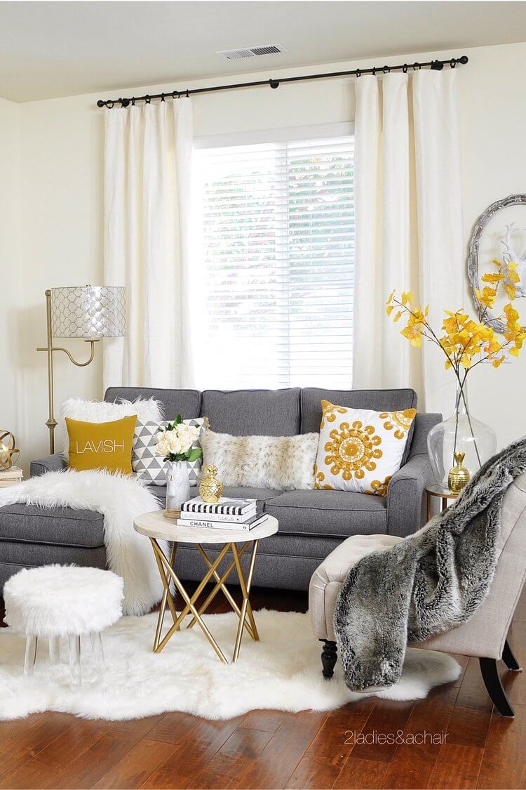 Fluffy White Accents Lighten the Room