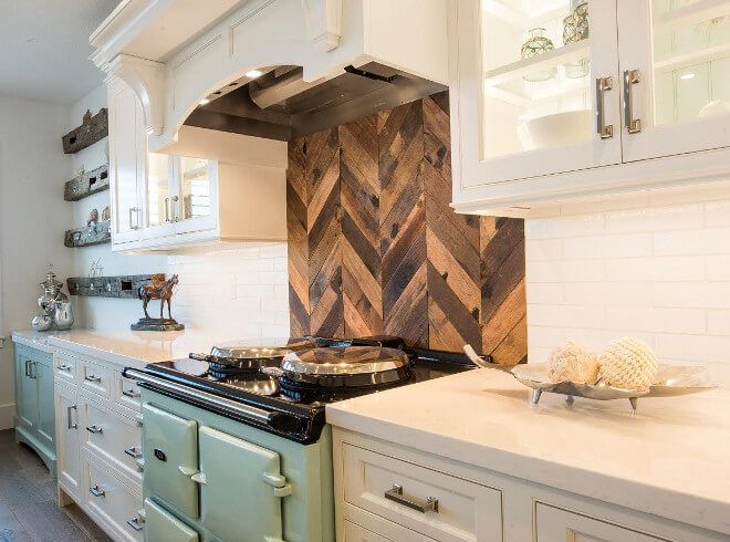 Wood Stove-top Back in Chevron Design